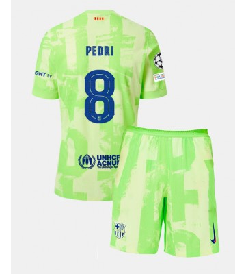 Barcelona Pedri Gonzalez #8 Tercera Equipación Niños 2024-25 Manga Corta (+ Pantalones cortos)